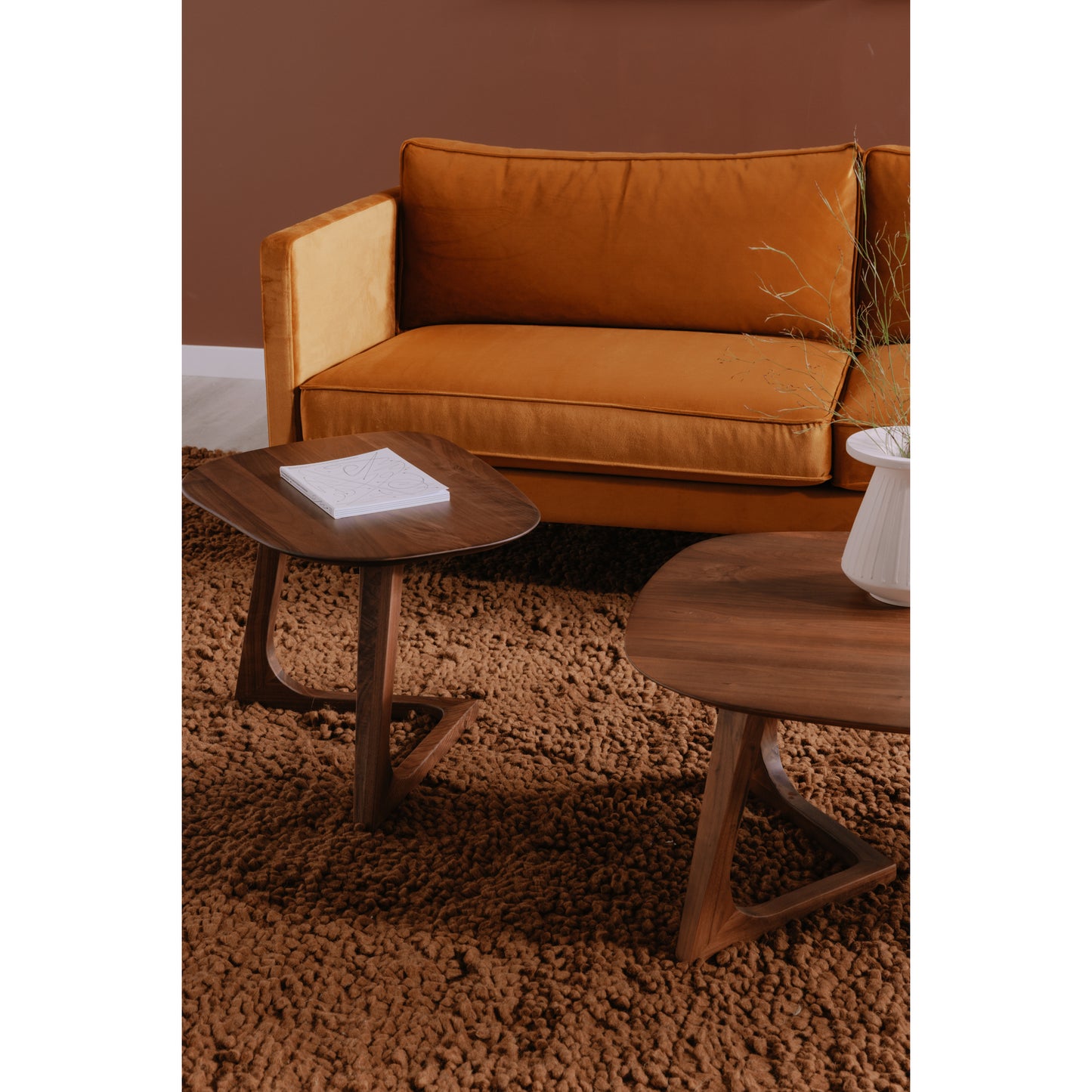 Moes Home Side Table Godenza Brown Mid-Century Modern Furniture