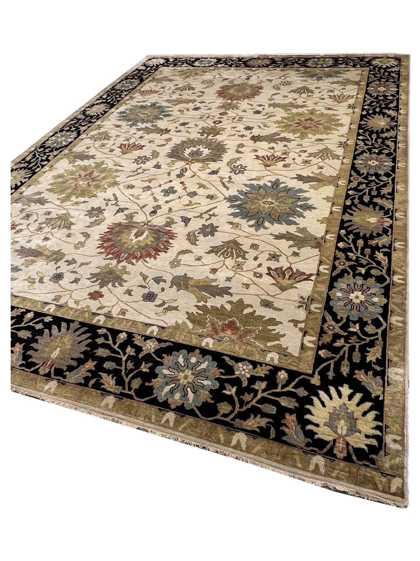 Artisan Cameron Ivory Black Traditional Knotted Rug - Rugs - Artisan - Atlanta Designer Rugs