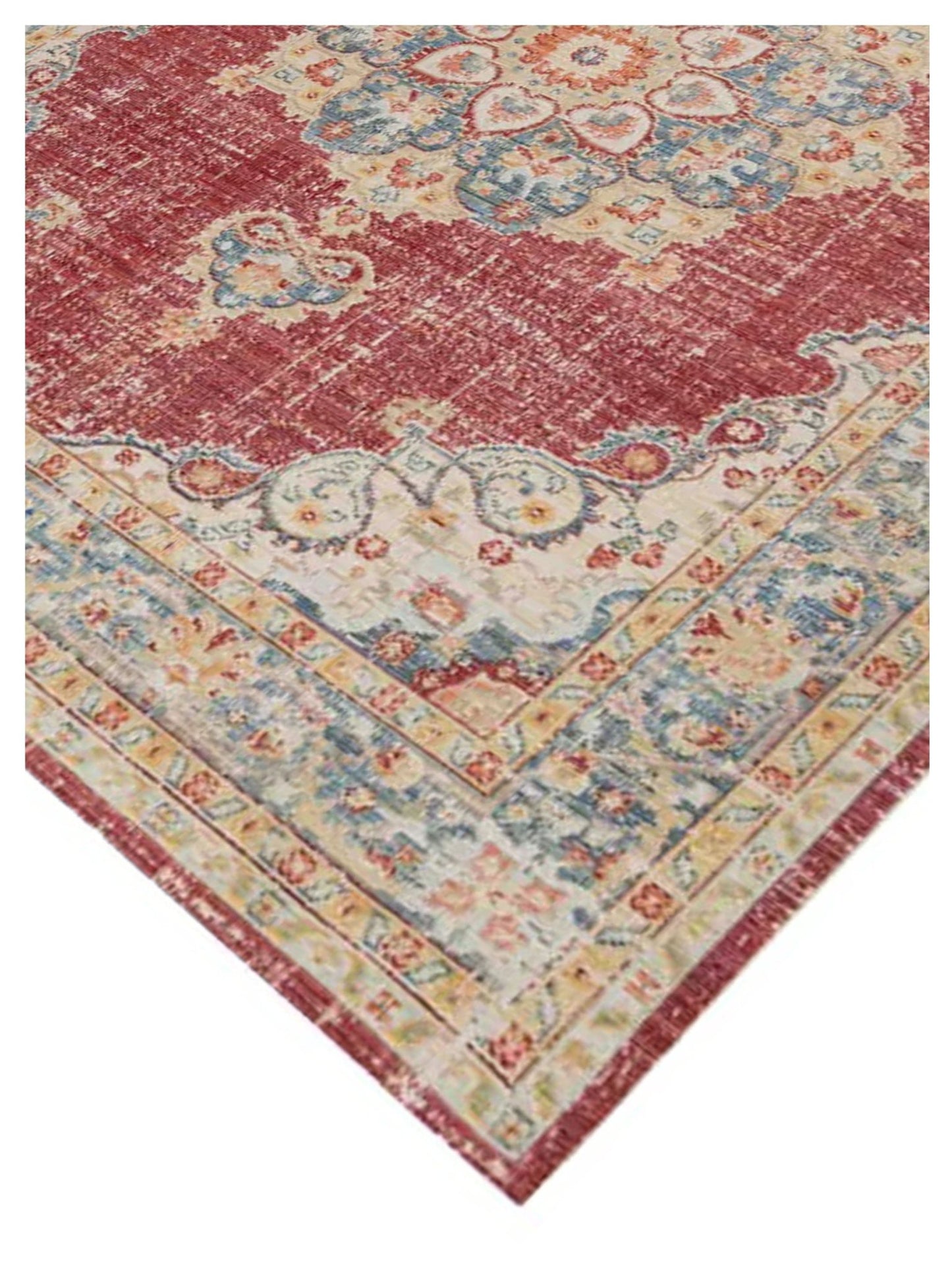 Limited Odeya OR - 807 BURGUNDY RED TEAL Traditional Machinemade Rug - Rugs - Limited - Atlanta Designer Rugs