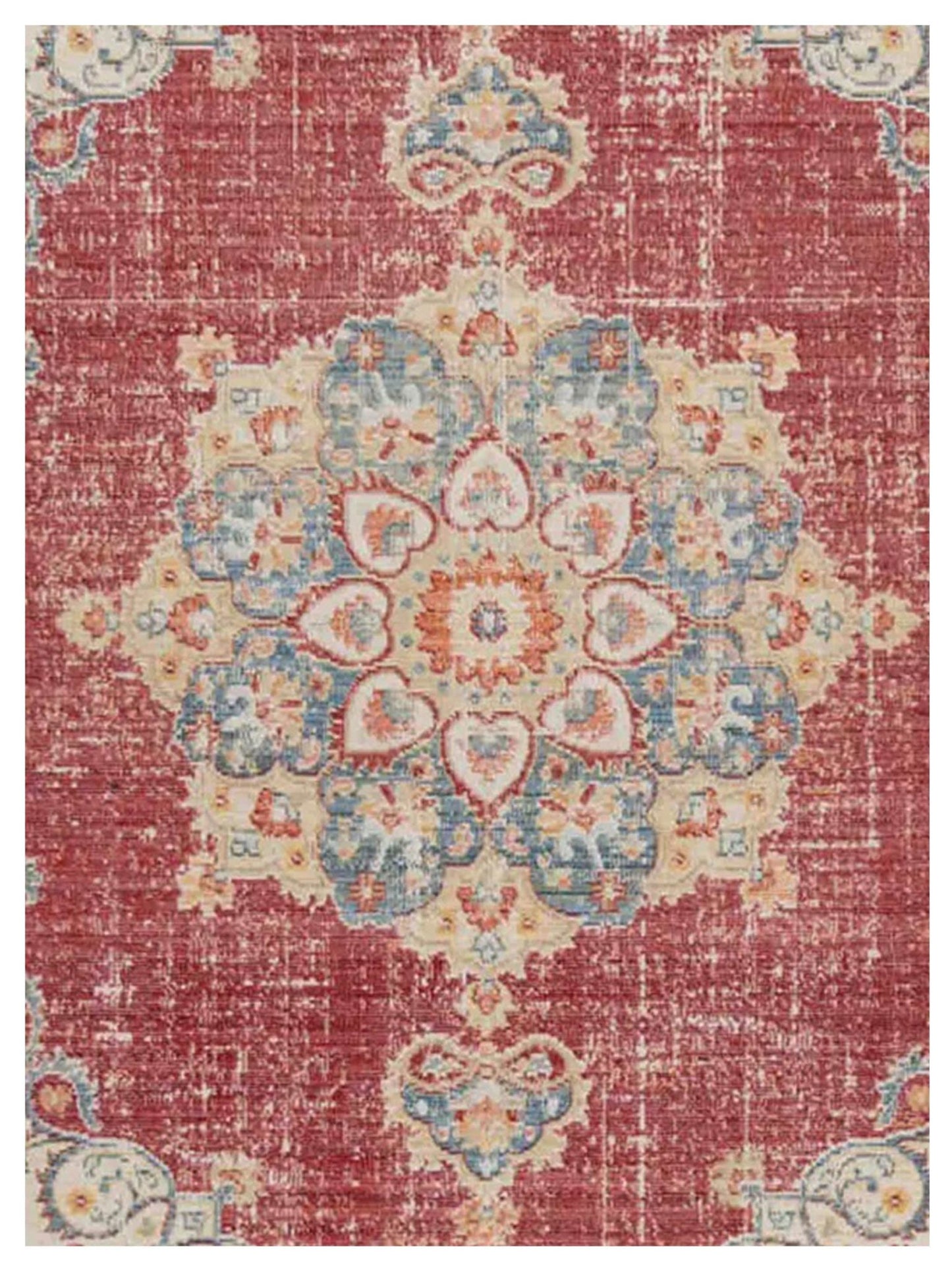 Limited Odeya OR - 807 BURGUNDY RED TEAL Traditional Machinemade Rug - Rugs - Limited - Atlanta Designer Rugs