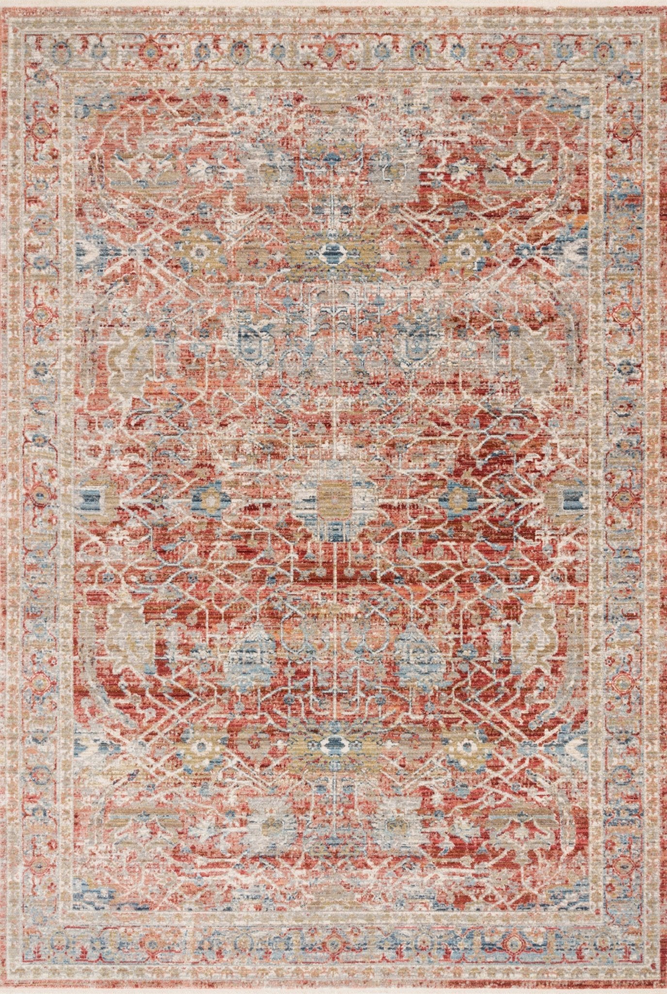 Loloi Claire CLE - 01 Red Ivory Traditional Power Loomed Rug - Rugs - Loloi - Atlanta Designer Rugs