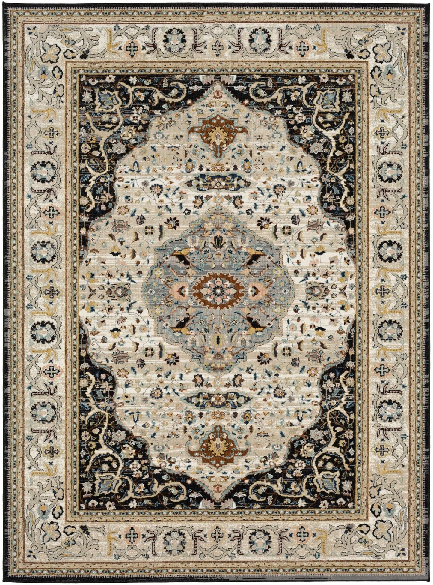 Karastan Zephyr 92123 Black Traditional Machinemade Rug - Rugs - Karastan - Atlanta Designer Rugs