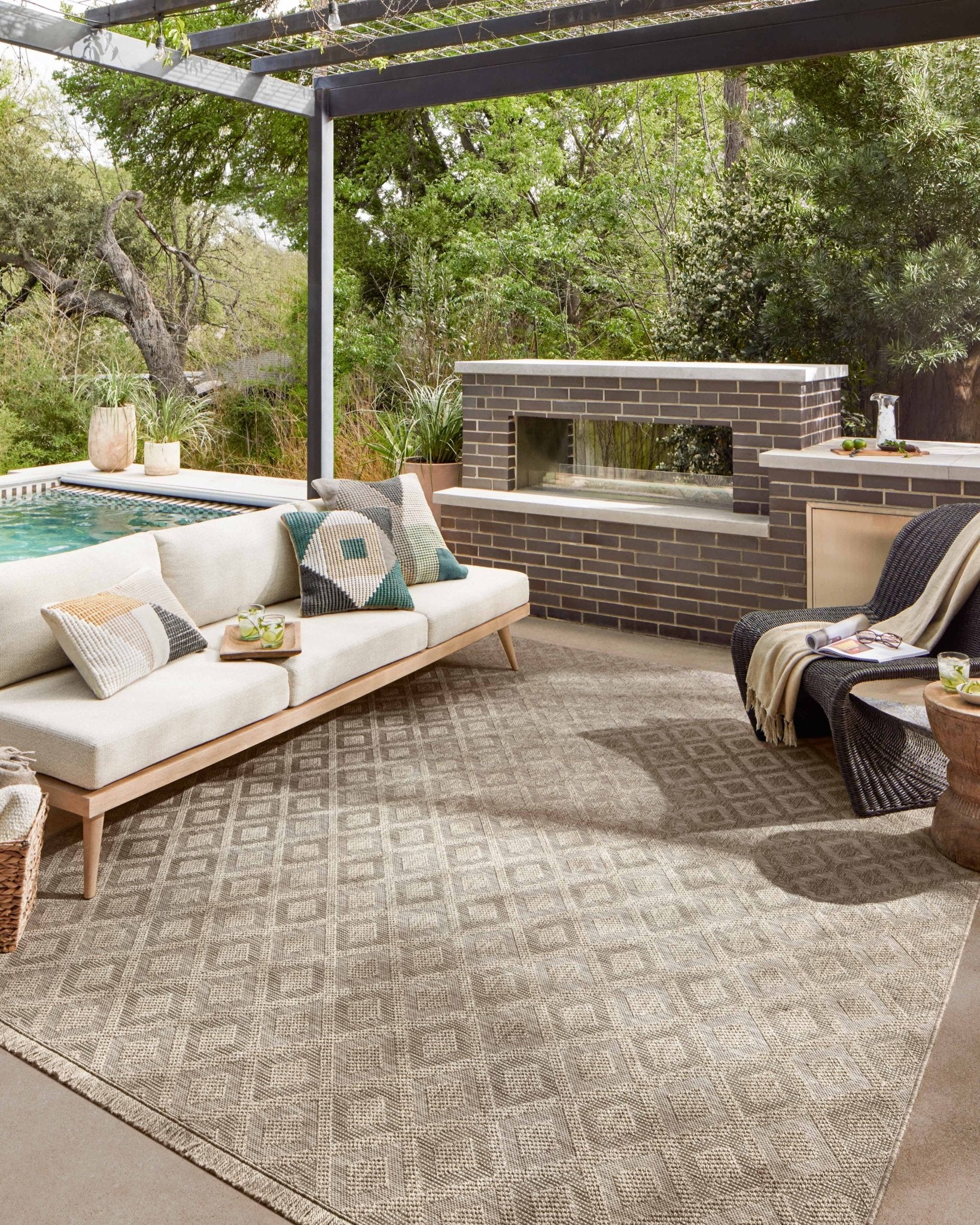 Loloi II Dawn DAW - 07 Natural Indoor/Outdoor Power Loomed Rug - Rugs - Loloi II - Atlanta Designer Rugs