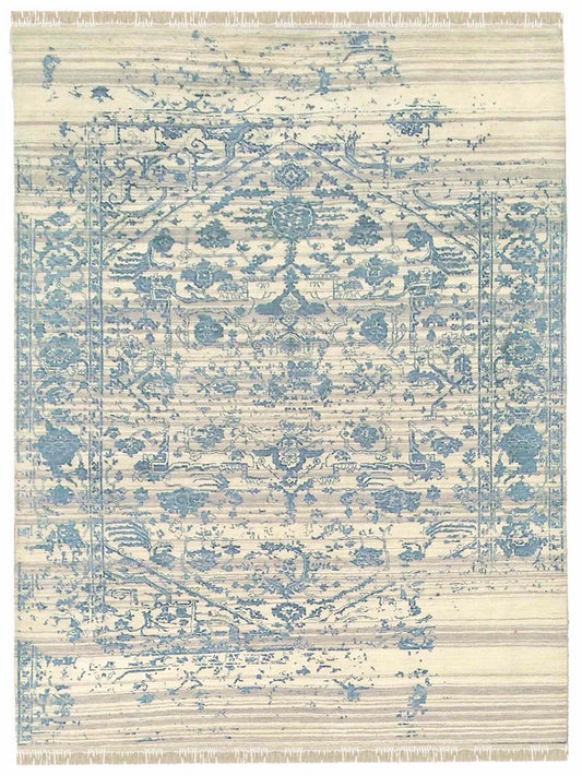 Limited DALBY DA - 708 Ivory Blue Transitional Knotted Rug - Rugs - Limited - Atlanta Designer Rugs