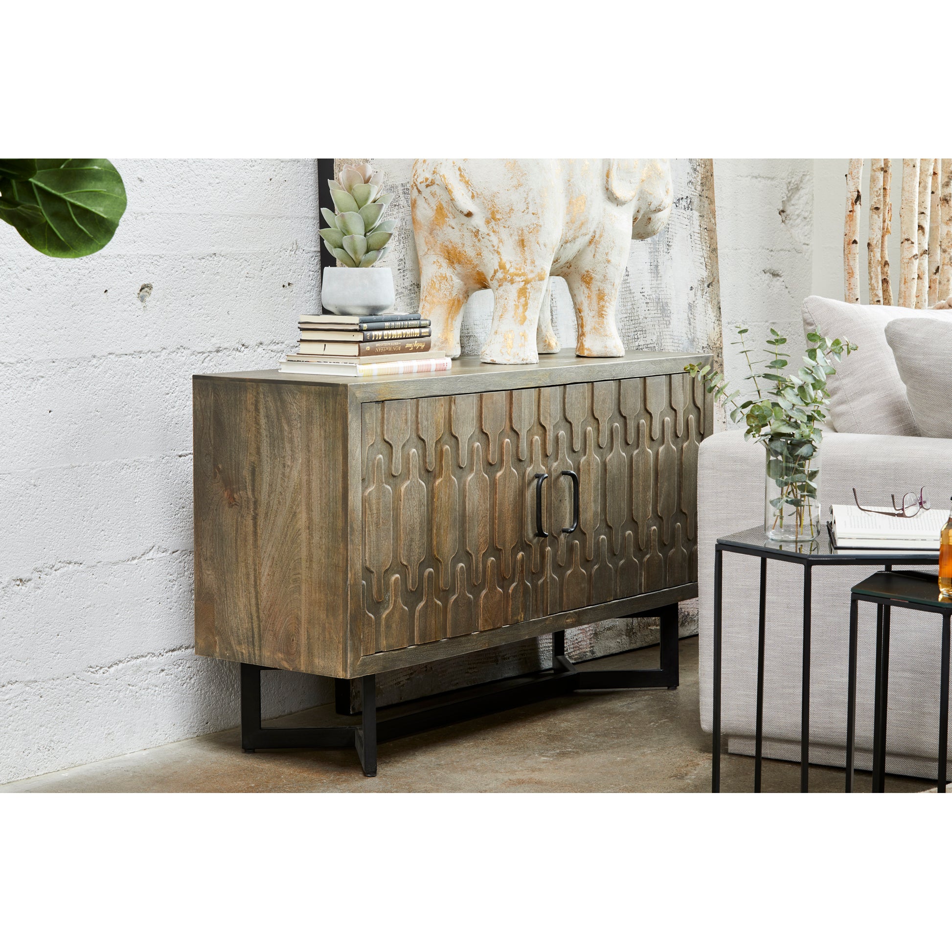 Moes Home Sideboards West Grey Contemporary Furniture