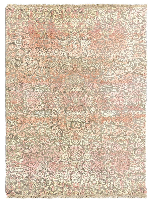 Artisan Dakota Silver Rose Transitional Knotted Rug - Rugs - Artisan - Atlanta Designer Rugs