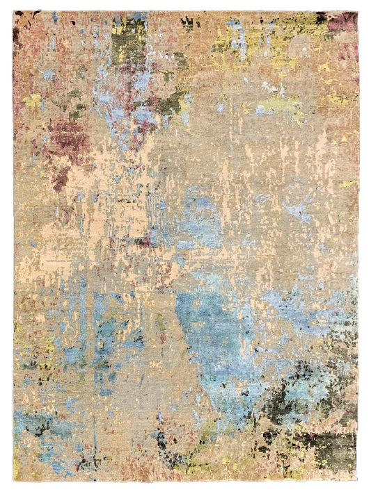 Artisan Dakota Silver Blue Transitional Knotted Rug - Rugs - Artisan - Atlanta Designer Rugs