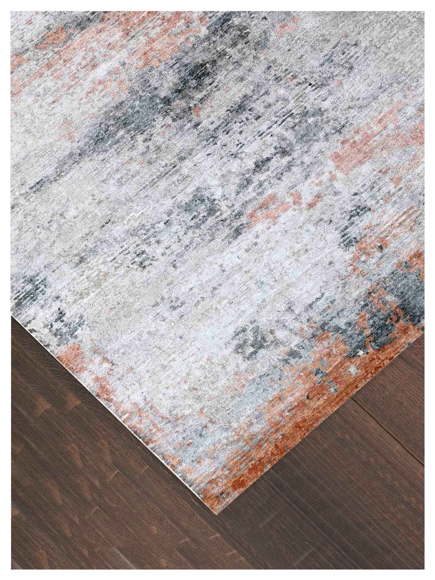 Artisan Dakota  Silver Pink Contemporary Knotted Rug