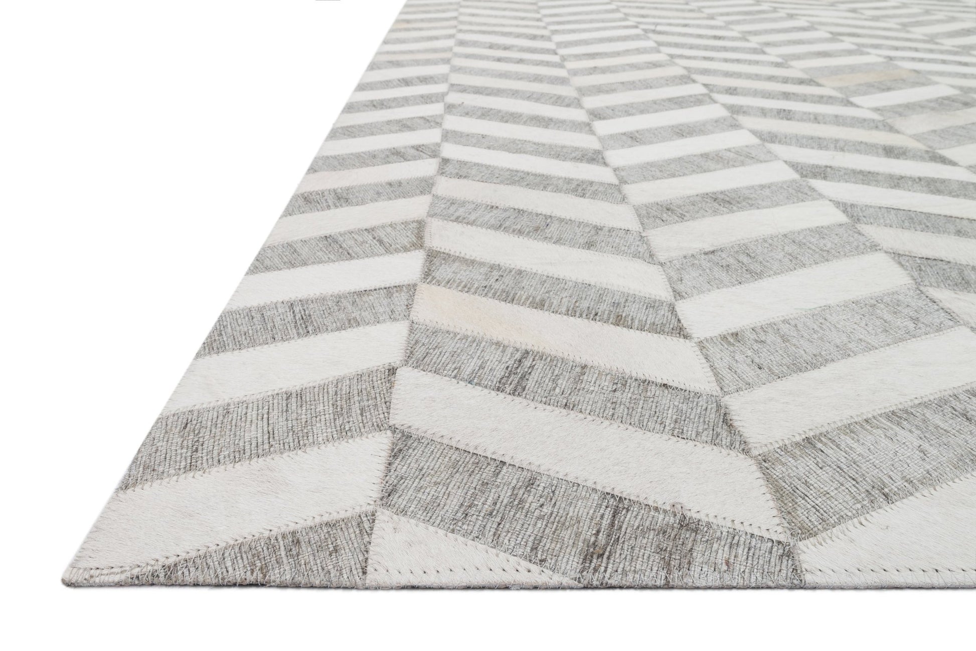 Loloi DORADO DB - 01 Grey Ivory Contemporary Hand Sticched Rug - Rugs - Loloi - Atlanta Designer Rugs