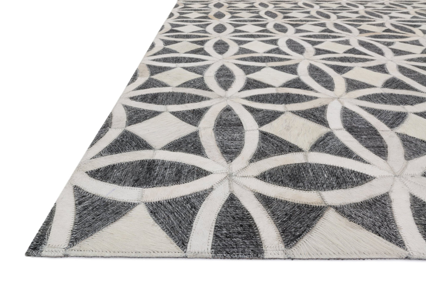 Loloi DORADO DB - 06 Graphite Ivory Contemporary Hand Sticched Rug - Rugs - Loloi - Atlanta Designer Rugs