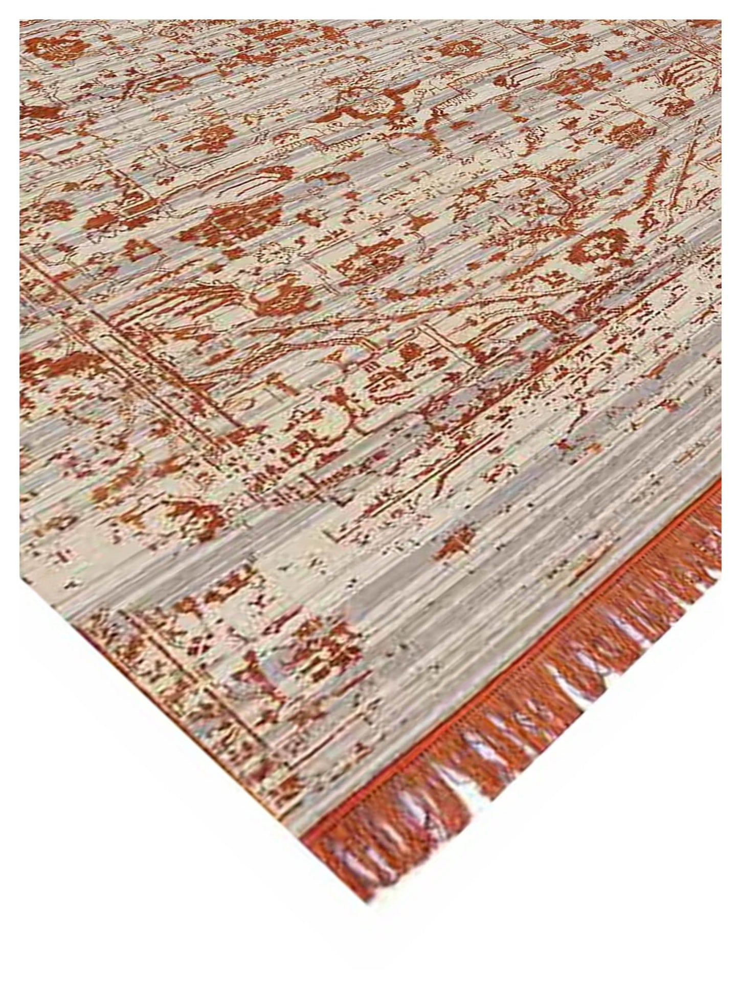 Limited DALBY DA - 722 White Ivory Orange Transitional Knotted Rug - Rugs - Limited - Atlanta Designer Rugs