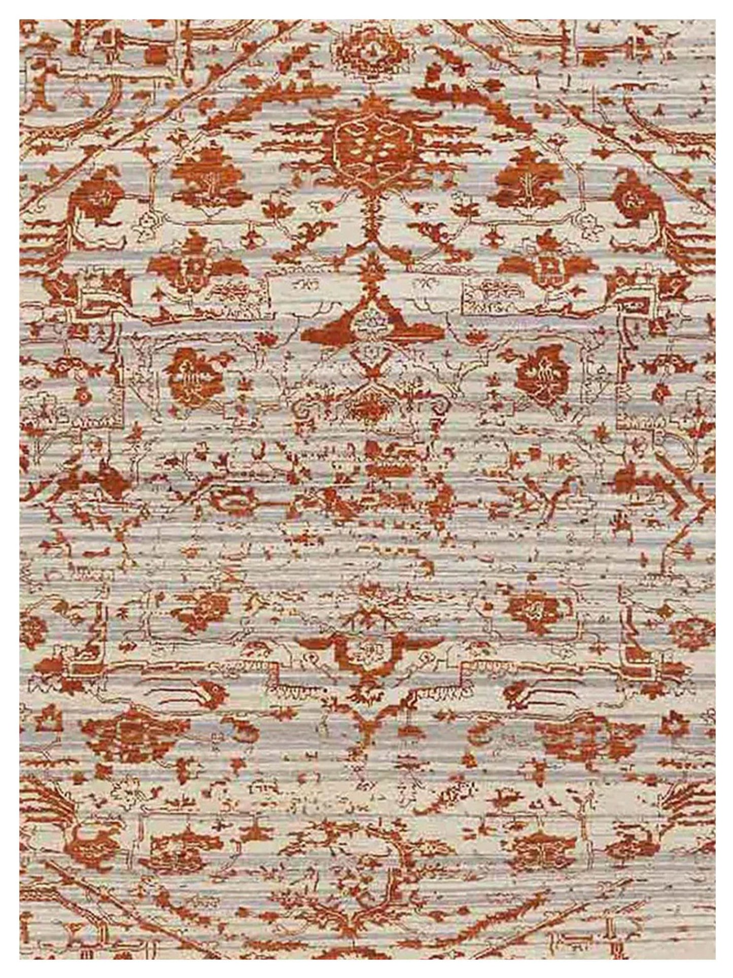 Limited DALBY DA - 722 White Ivory Orange Transitional Knotted Rug - Rugs - Limited - Atlanta Designer Rugs