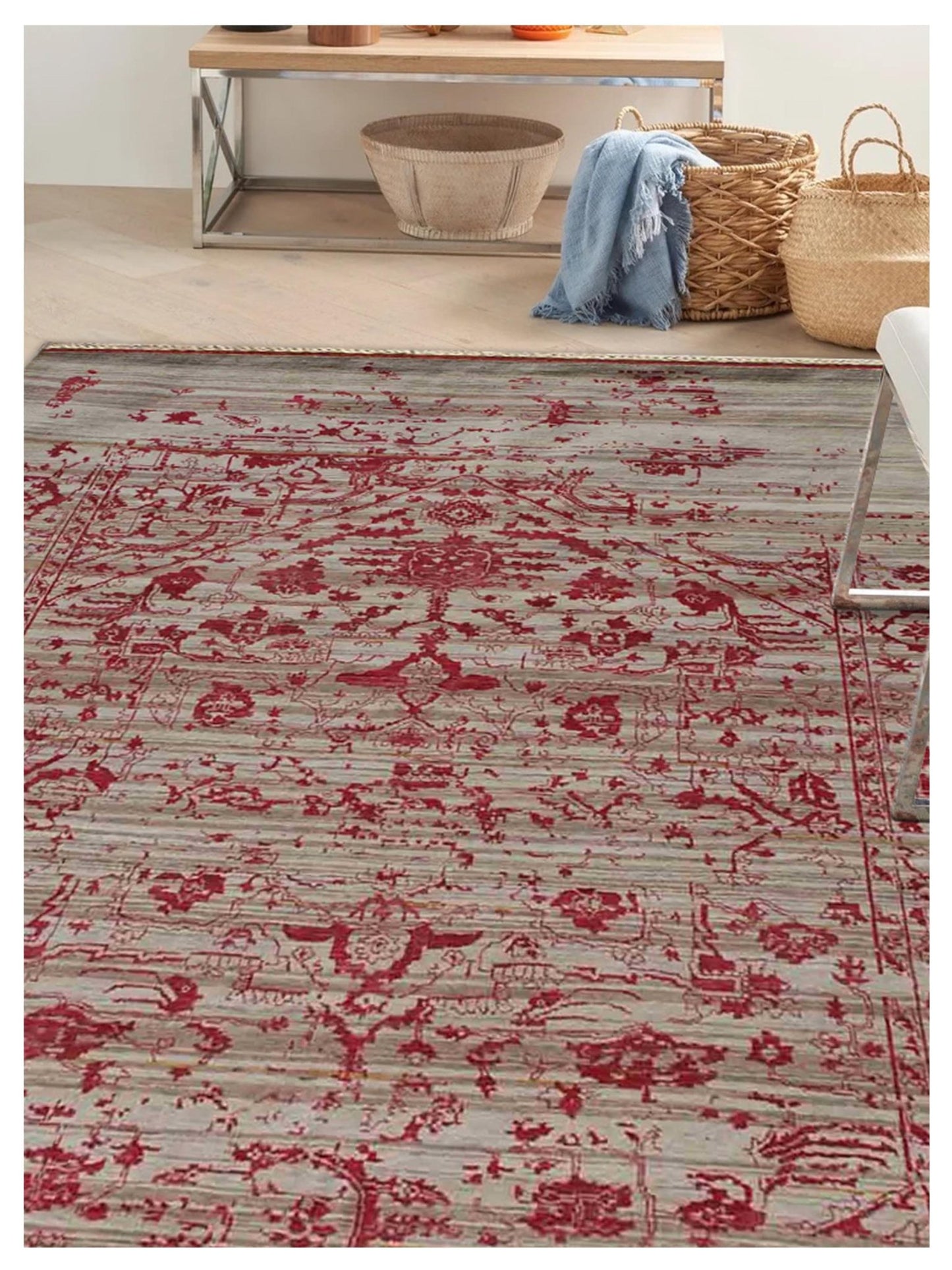 Limited DALBY DA - 721 Ivory Strawberry Transitional Knotted Rug - Rugs - Limited - Atlanta Designer Rugs