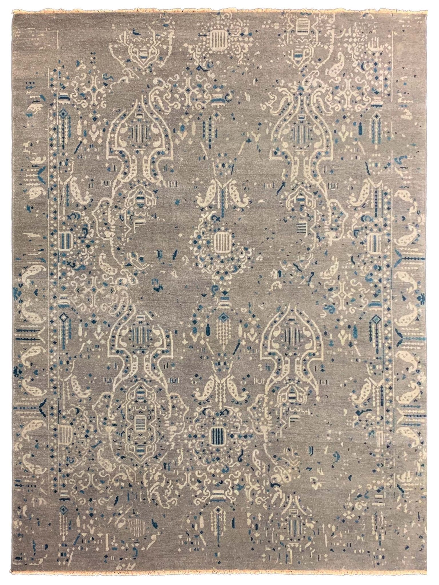 Artisan Uma Grey Ivory Transitional Knotted Rug - Rugs - Artisan - Atlanta Designer Rugs