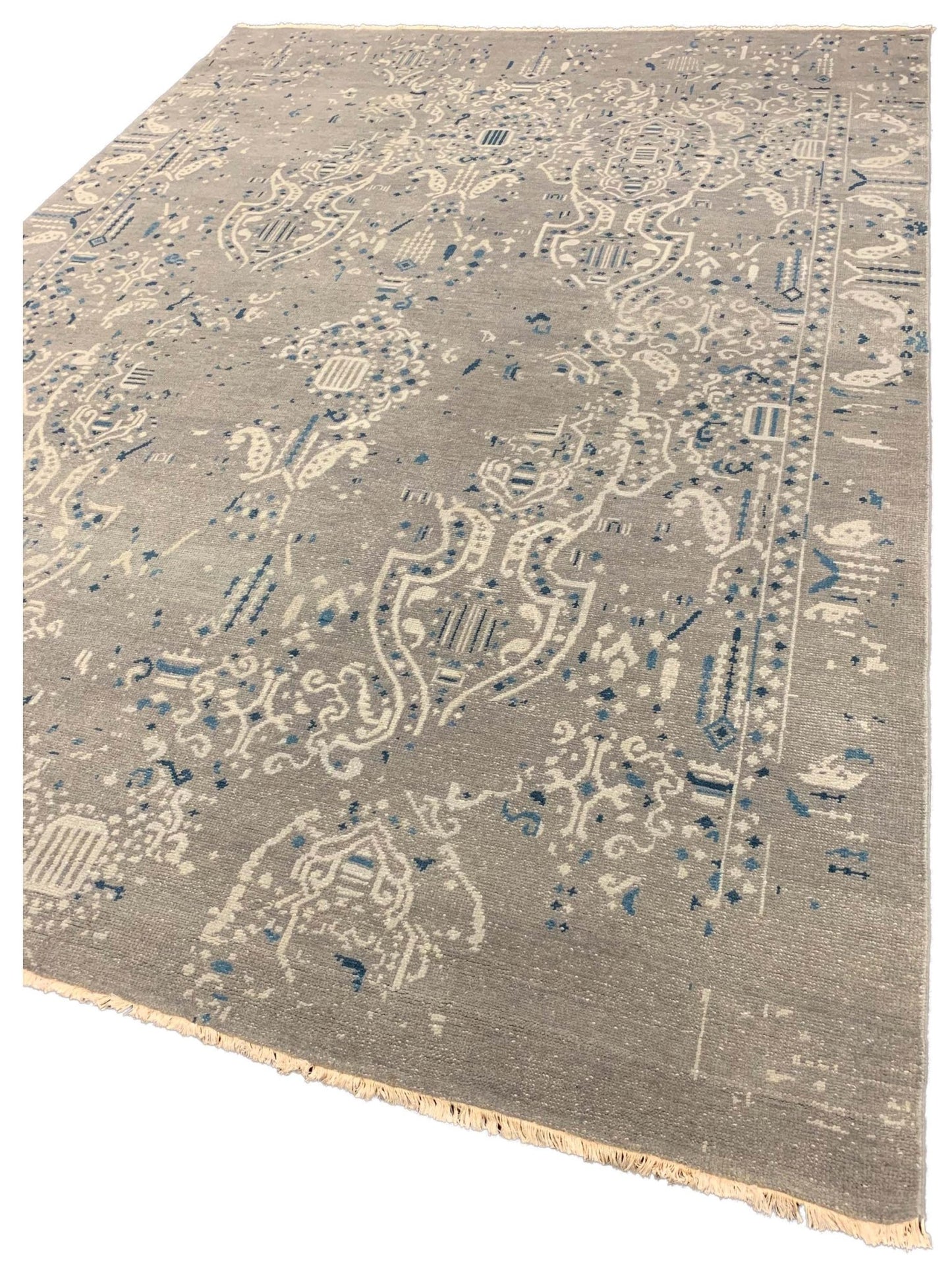 Artisan Uma Grey Ivory Transitional Knotted Rug - Rugs - Artisan - Atlanta Designer Rugs