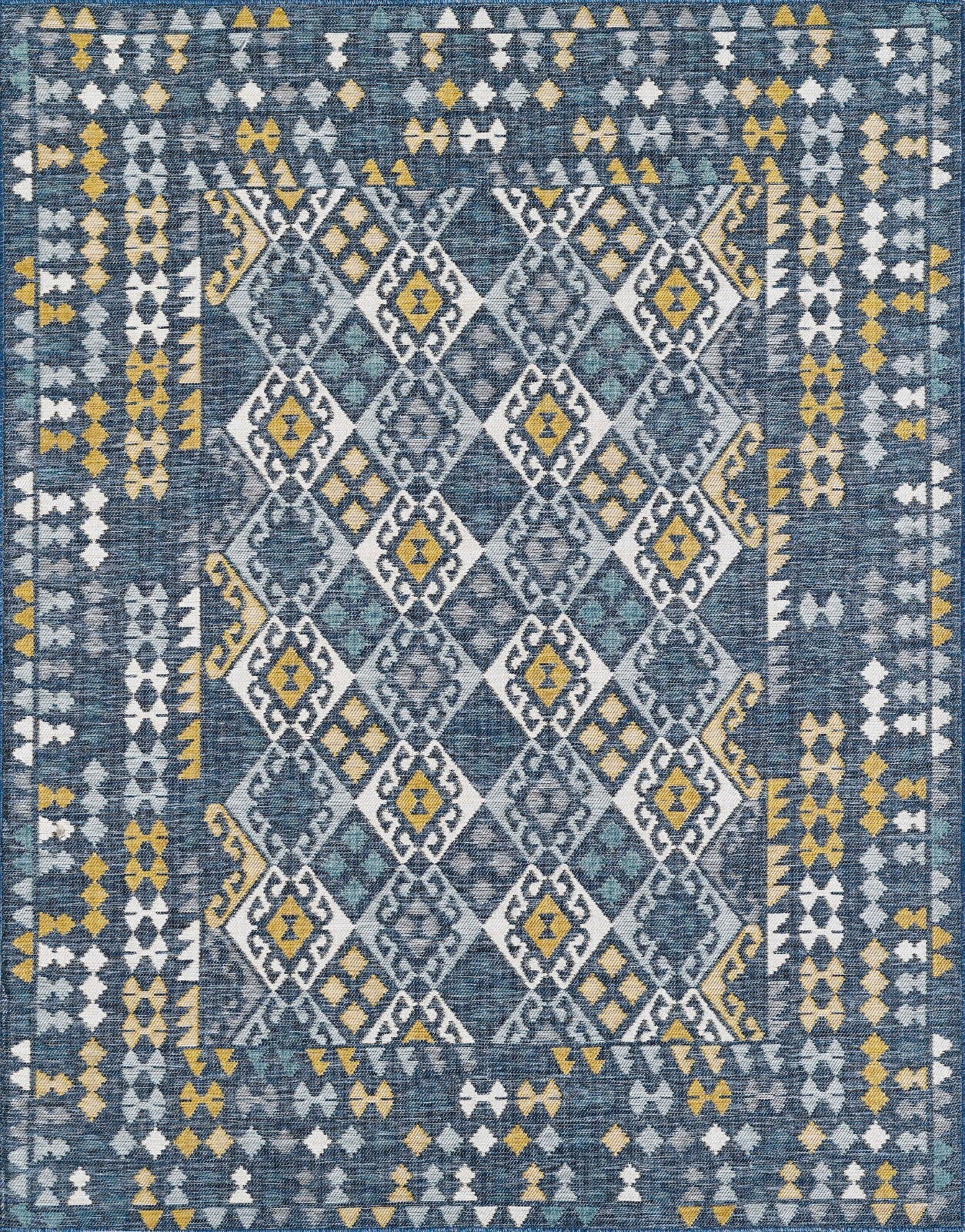 KAS Dahlia 1402 Blue Indoor/Outdoor Rug - Rugs - KAS - Atlanta Designer Rugs