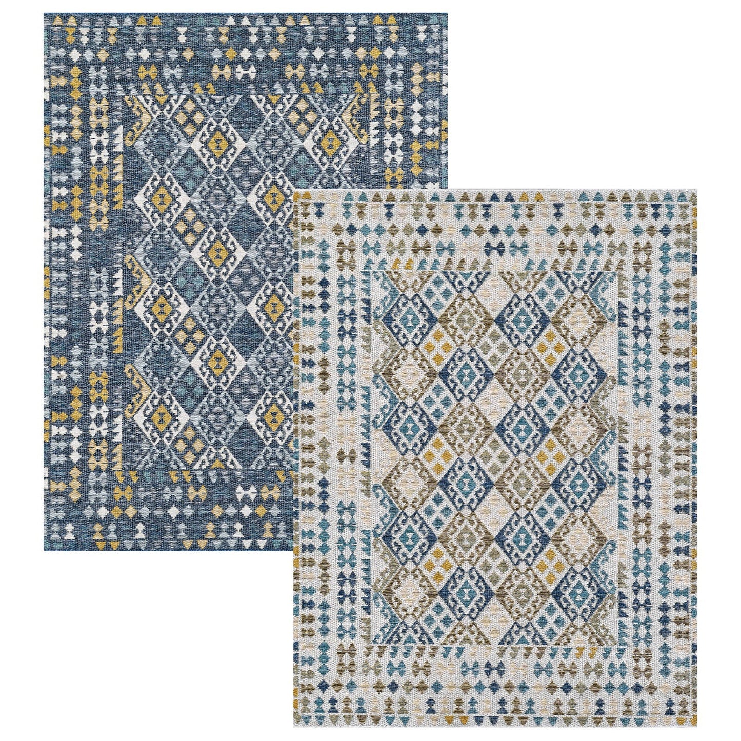 KAS Dahlia 1402 Blue Indoor/Outdoor Rug - Rugs - KAS - Atlanta Designer Rugs