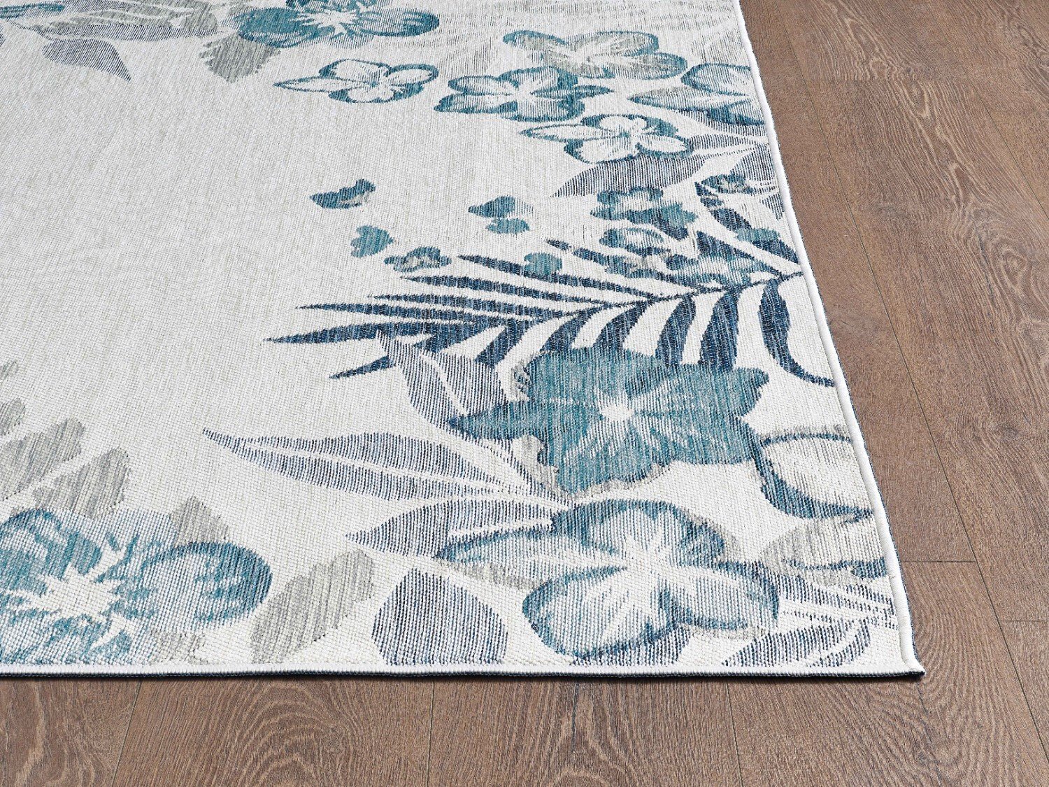 KAS Dahlia 1404 Ivory/Blue Indoor/Outdoor Rug - Rugs - KAS - Atlanta Designer Rugs