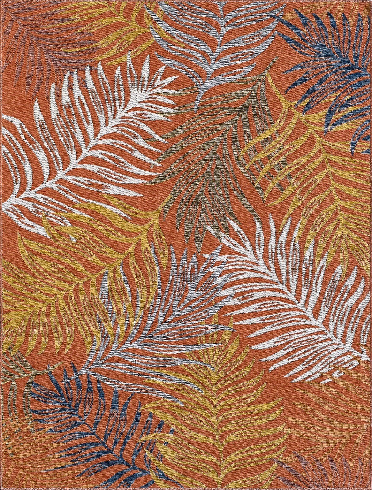 KAS Dahlia 1405 Blue/Rust Indoor/Outdoor Rug - Rugs - KAS - Atlanta Designer Rugs