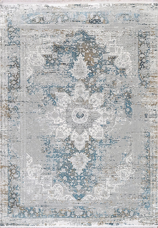 Dynamic Rugs Ruby 2161 Grey Blue  Transitional Machine-Made Rug