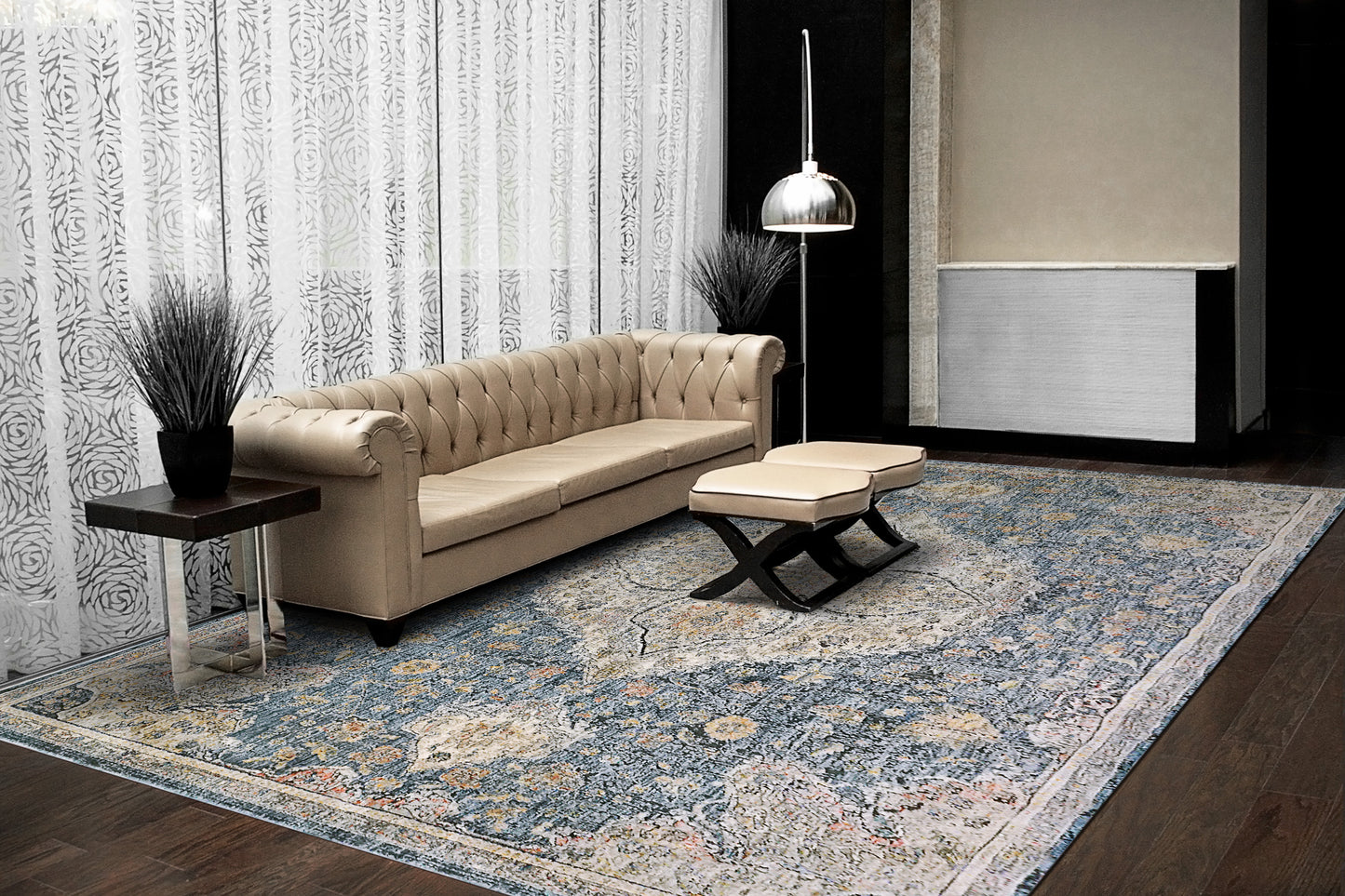 Dynamic Rugs Savoy 3576 Denim Multi     Transitional Machine-Made Rug