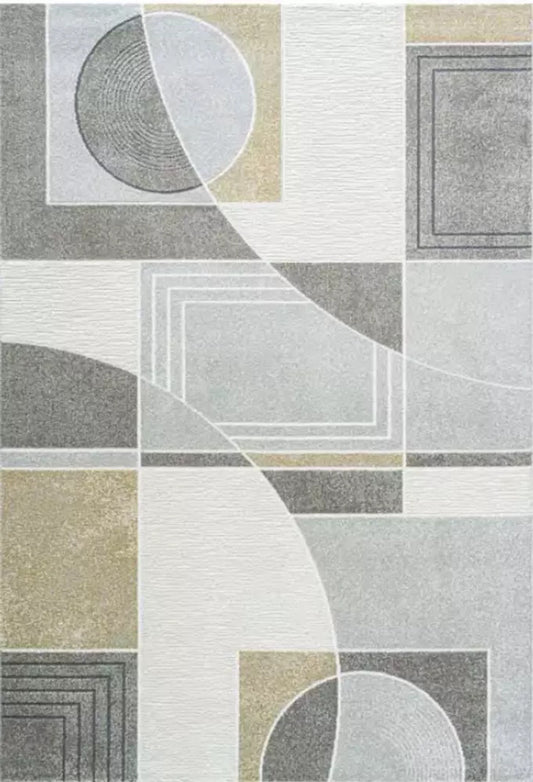 Dynamic Rugs Polaris 46012 Ivory Grey Gold  Modern Machine-Made Rug