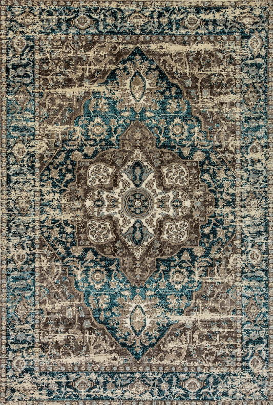 Dynamic Rugs Zodiac 6623 Grey Blue  Transitional Machine-Made Rug