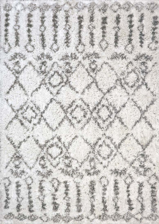 Dynamic Rugs Nordic 7433 White Silver  Contemporary Machine-Made Rug