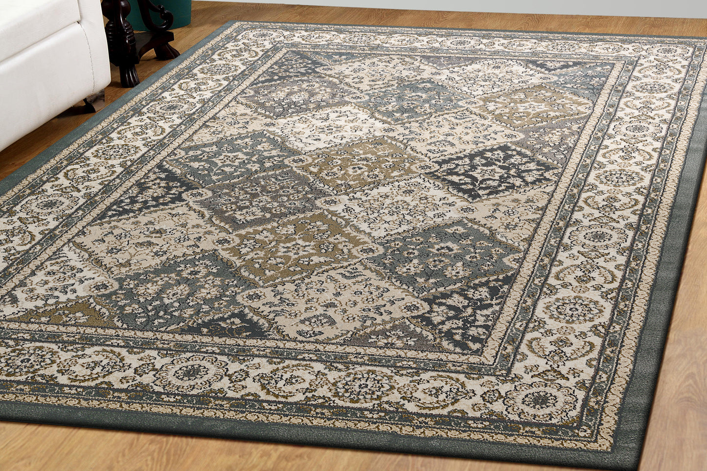 Dynamic Rugs Yazd 8471 Blue Ivory  Traditional Machine-Made Rug