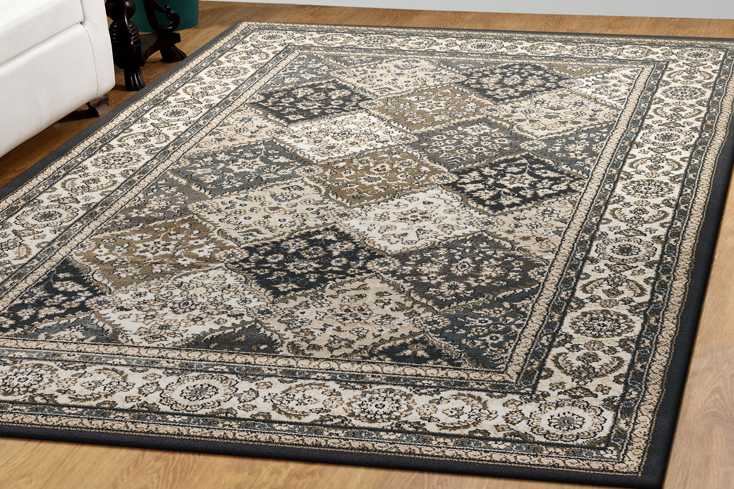 Dynamic Rugs Yazd 8471 Grey Ivory  Traditional Machine-Made Rug