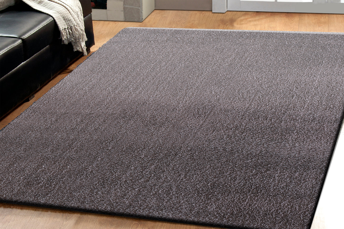 Dynamic Rugs Silky Shag 5900 Silver  Solid Machine-Made Rug