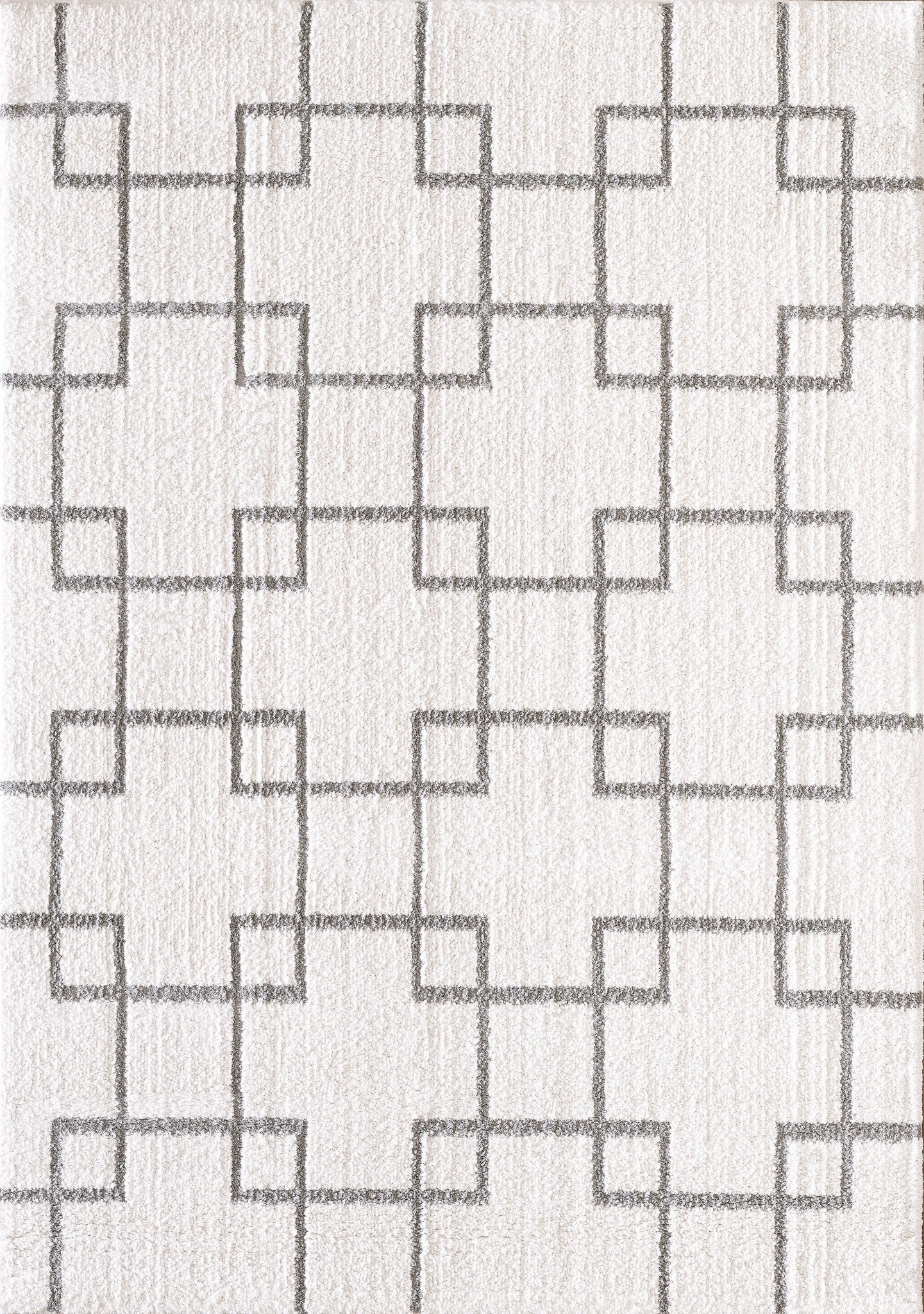 Dynamic Rugs Silky Shag 5901 Ivory Silver Contemporary Machine - Made Rug - Rugs - Dynamic Rugs - Atlanta Designer Rugs