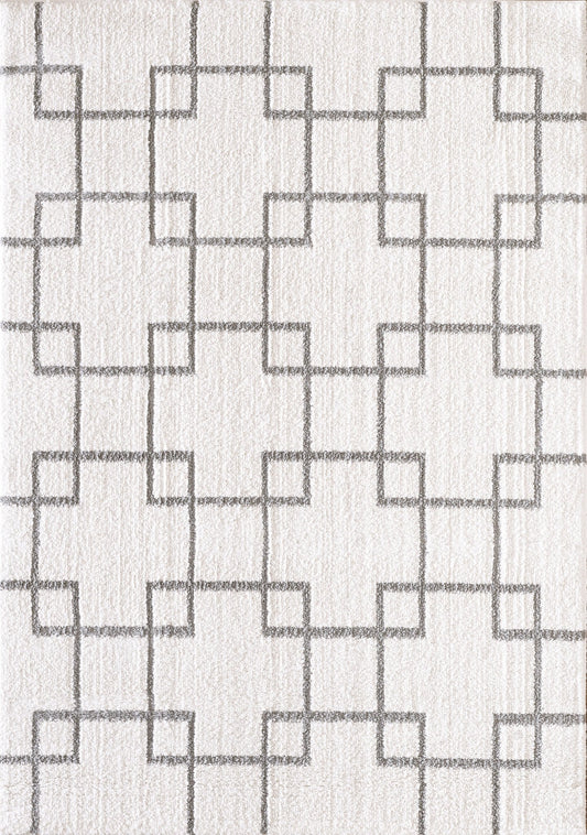 Dynamic Rugs Silky Shag 5901 Ivory Silver Contemporary Machine - Made Rug - Rugs - Dynamic Rugs - Atlanta Designer Rugs