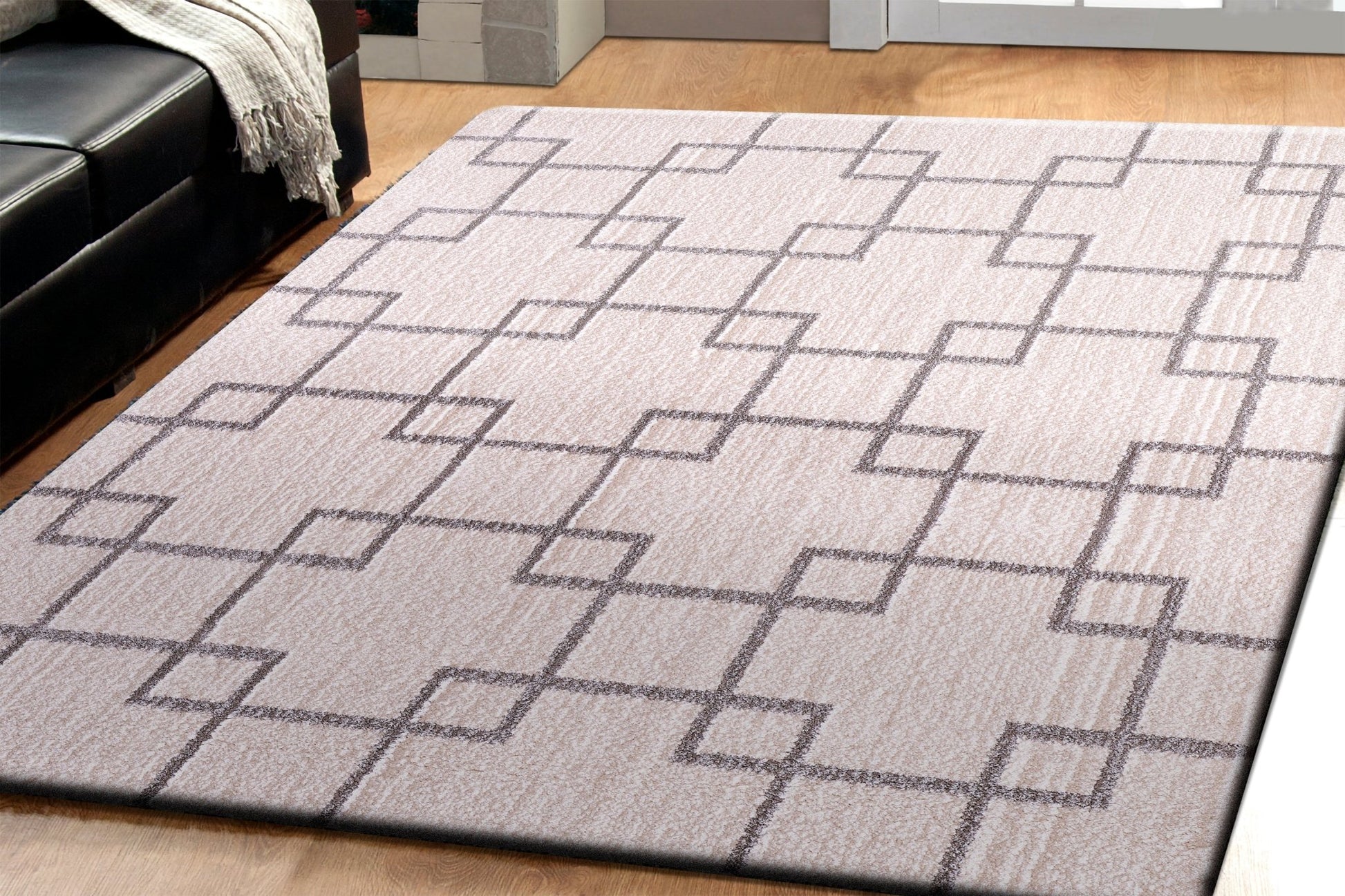 Dynamic Rugs Silky Shag 5901 Ivory Silver Contemporary Machine - Made Rug - Rugs - Dynamic Rugs - Atlanta Designer Rugs