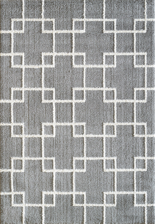 Dynamic Rugs Silky Shag 5901 Silver  Contemporary Machine-Made Rug