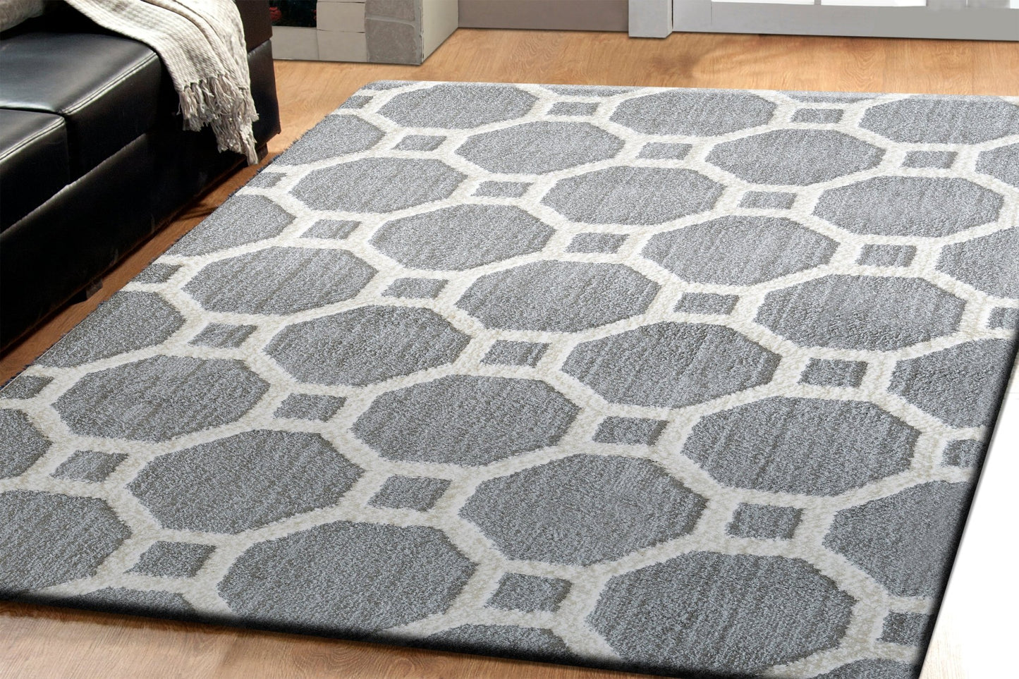 Dynamic Rugs Silky Shag 5903 Silver White Contemporary Machine - Made Rug - Rugs - Dynamic Rugs - Atlanta Designer Rugs