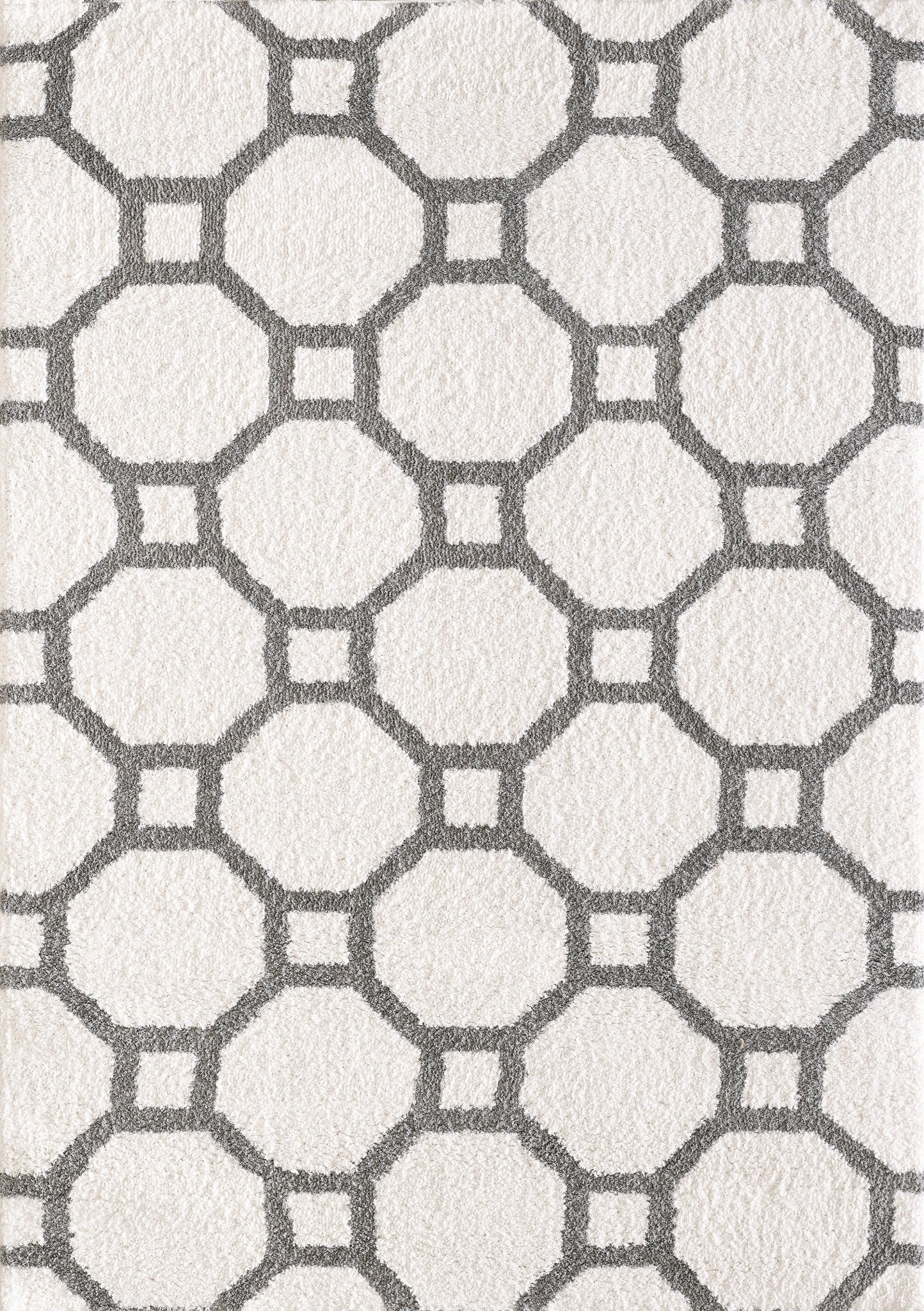 Dynamic Rugs Silky Shag 5903 White Silver Contemporary Machine - Made Rug - Rugs - Dynamic Rugs - Atlanta Designer Rugs