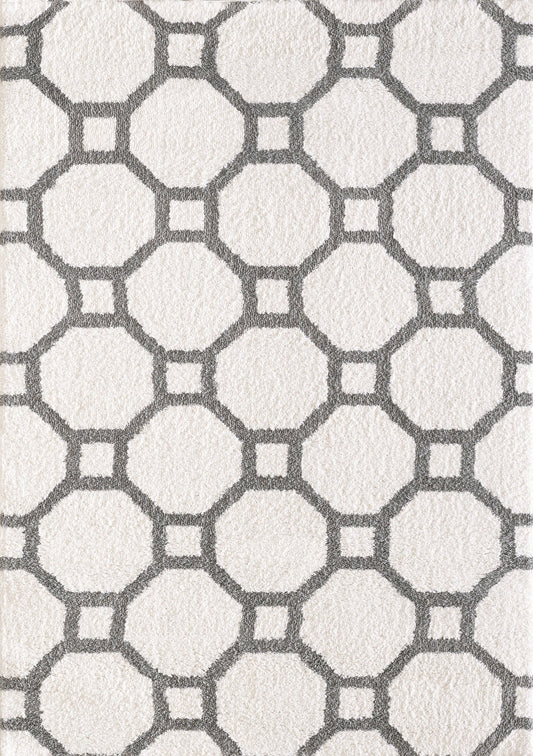 Dynamic Rugs Silky Shag 5903 White Silver Contemporary Machine - Made Rug - Rugs - Dynamic Rugs - Atlanta Designer Rugs