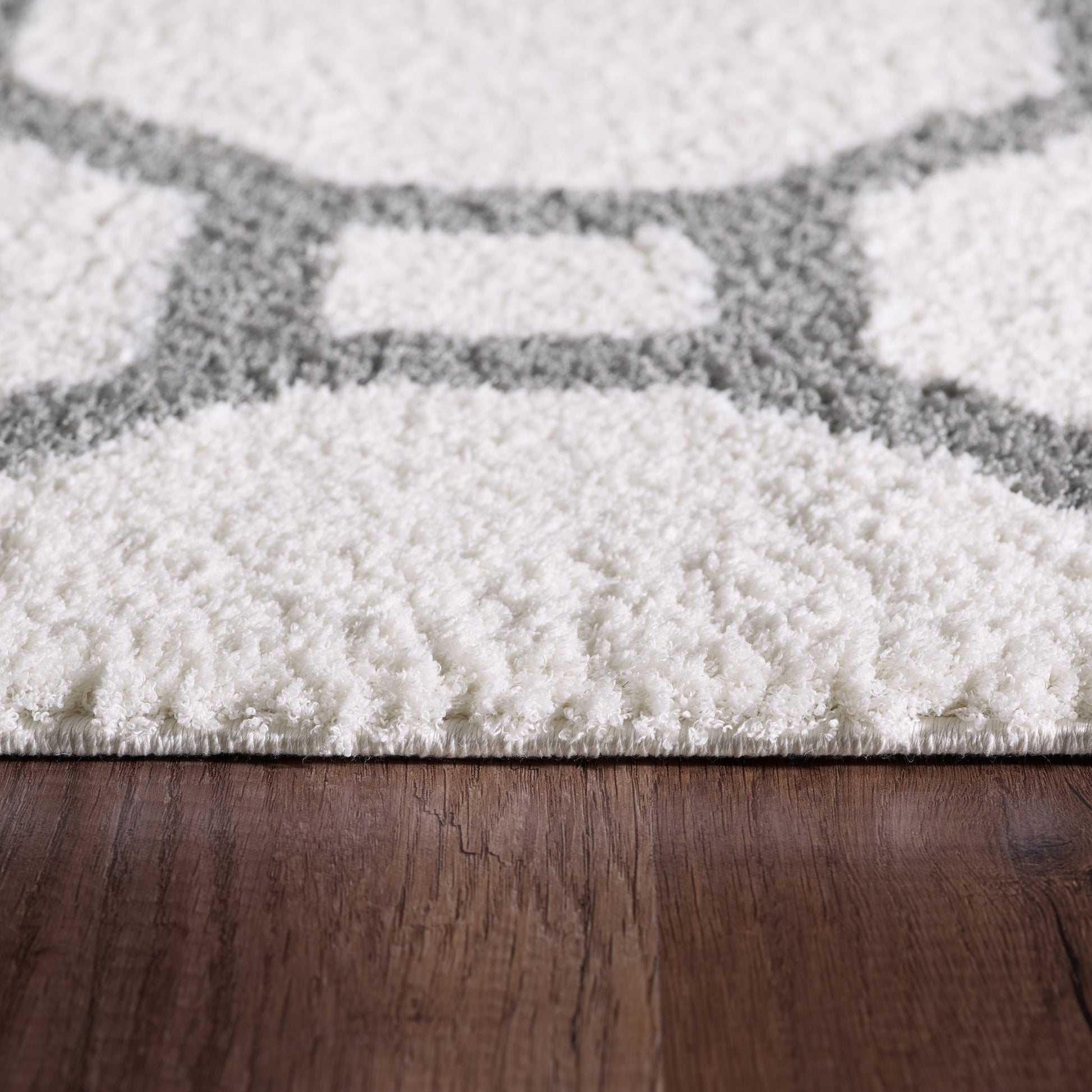 Dynamic Rugs Silky Shag 5903 White Silver Contemporary Machine - Made Rug - Rugs - Dynamic Rugs - Atlanta Designer Rugs