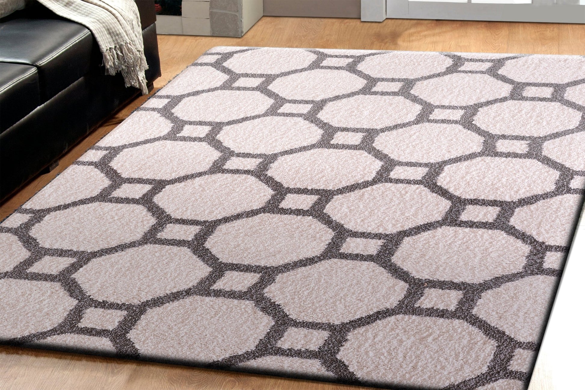 Dynamic Rugs Silky Shag 5903 White Silver Contemporary Machine - Made Rug - Rugs - Dynamic Rugs - Atlanta Designer Rugs