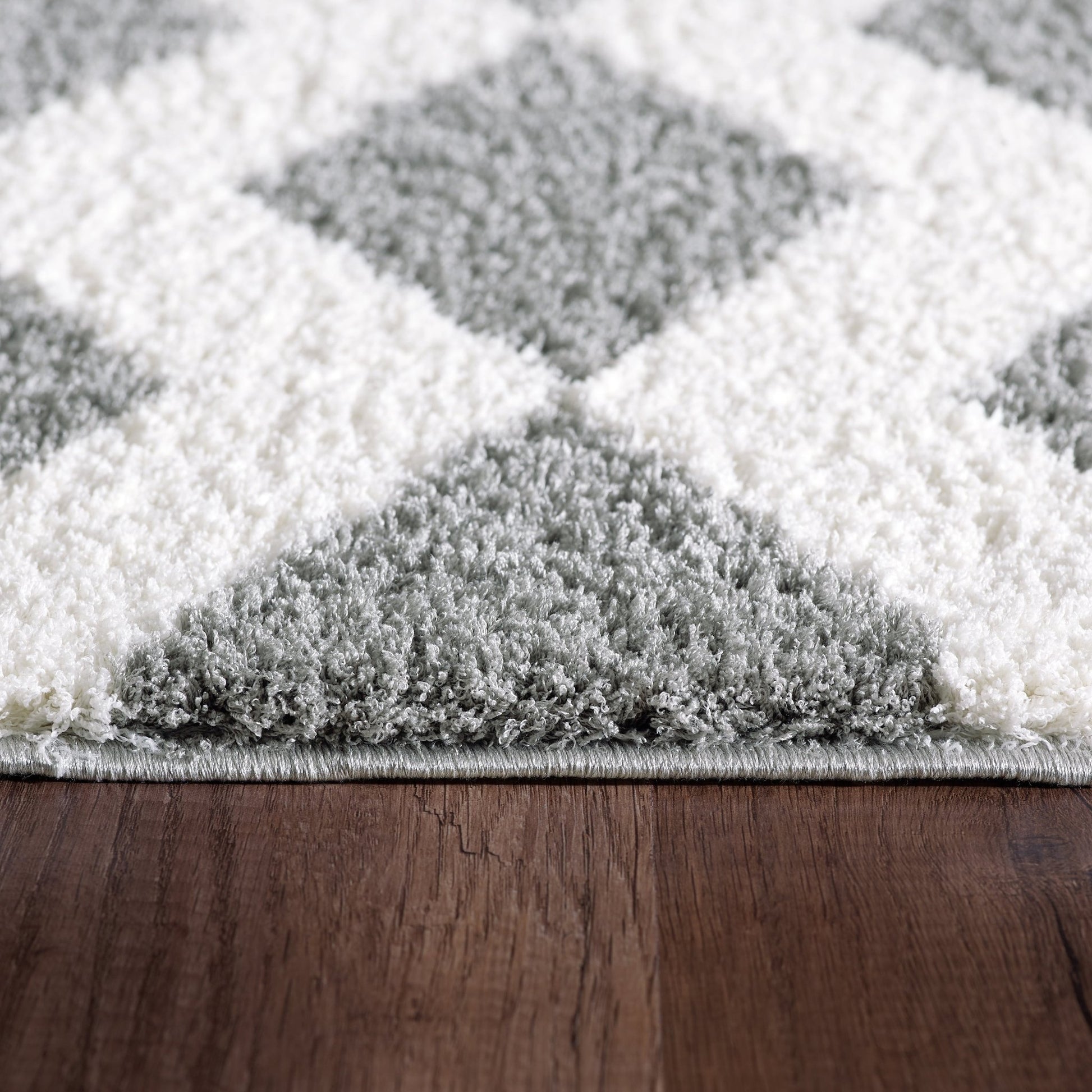 Dynamic Rugs Silky Shag 5904 White Silver Contemporary Machine - Made Rug - Rugs - Dynamic Rugs - Atlanta Designer Rugs