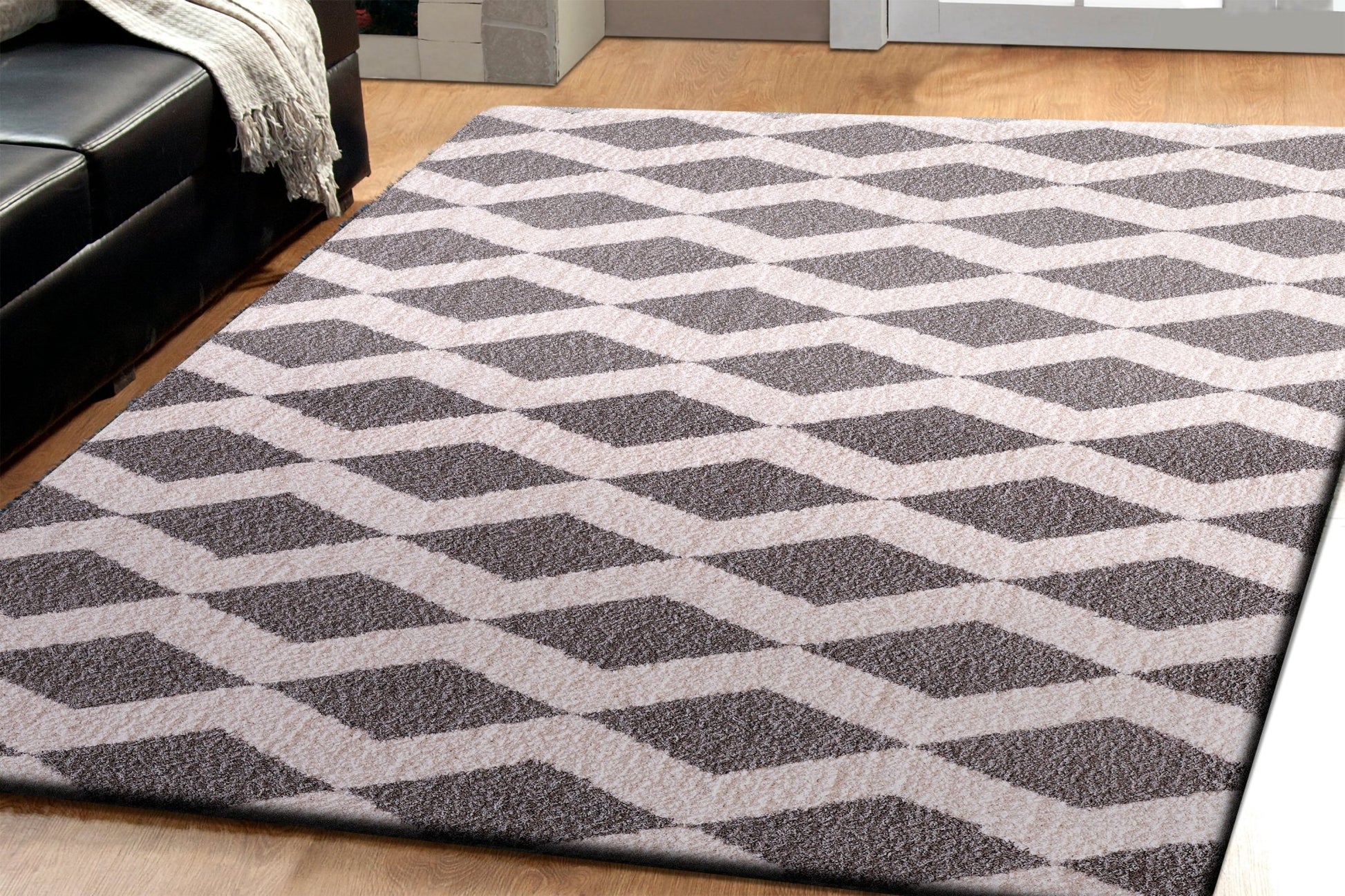 Dynamic Rugs Silky Shag 5904 White Silver Contemporary Machine - Made Rug - Rugs - Dynamic Rugs - Atlanta Designer Rugs