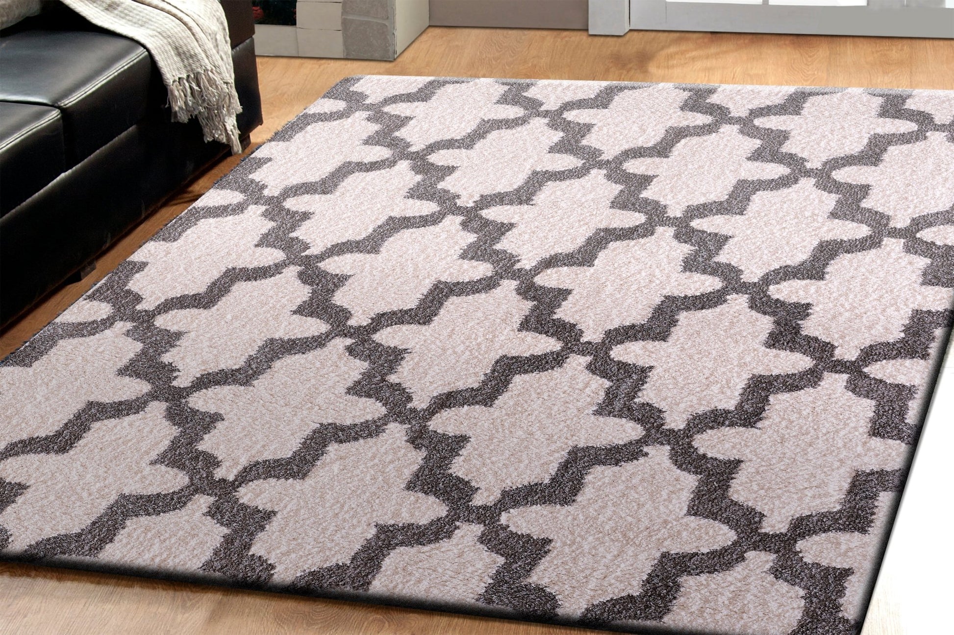 Dynamic Rugs Silky Shag 5906 White Silver Contemporary Machine - Made Rug - Rugs - Dynamic Rugs - Atlanta Designer Rugs