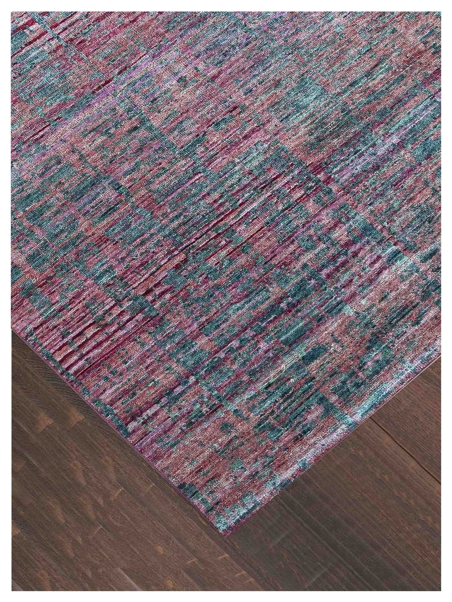 Artisan Essence  Pink Charcoal Contemporary Knotted Rug