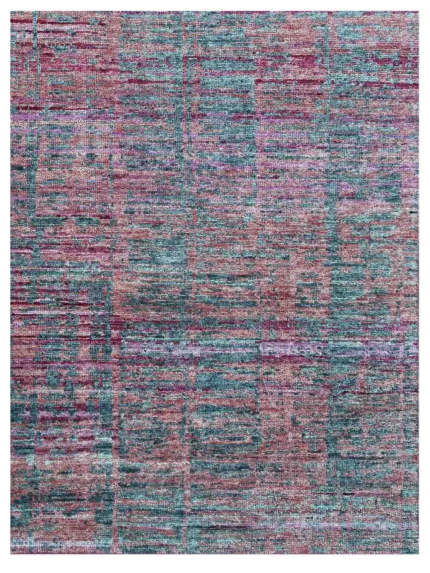 Artisan Essence  Pink Charcoal Contemporary Knotted Rug