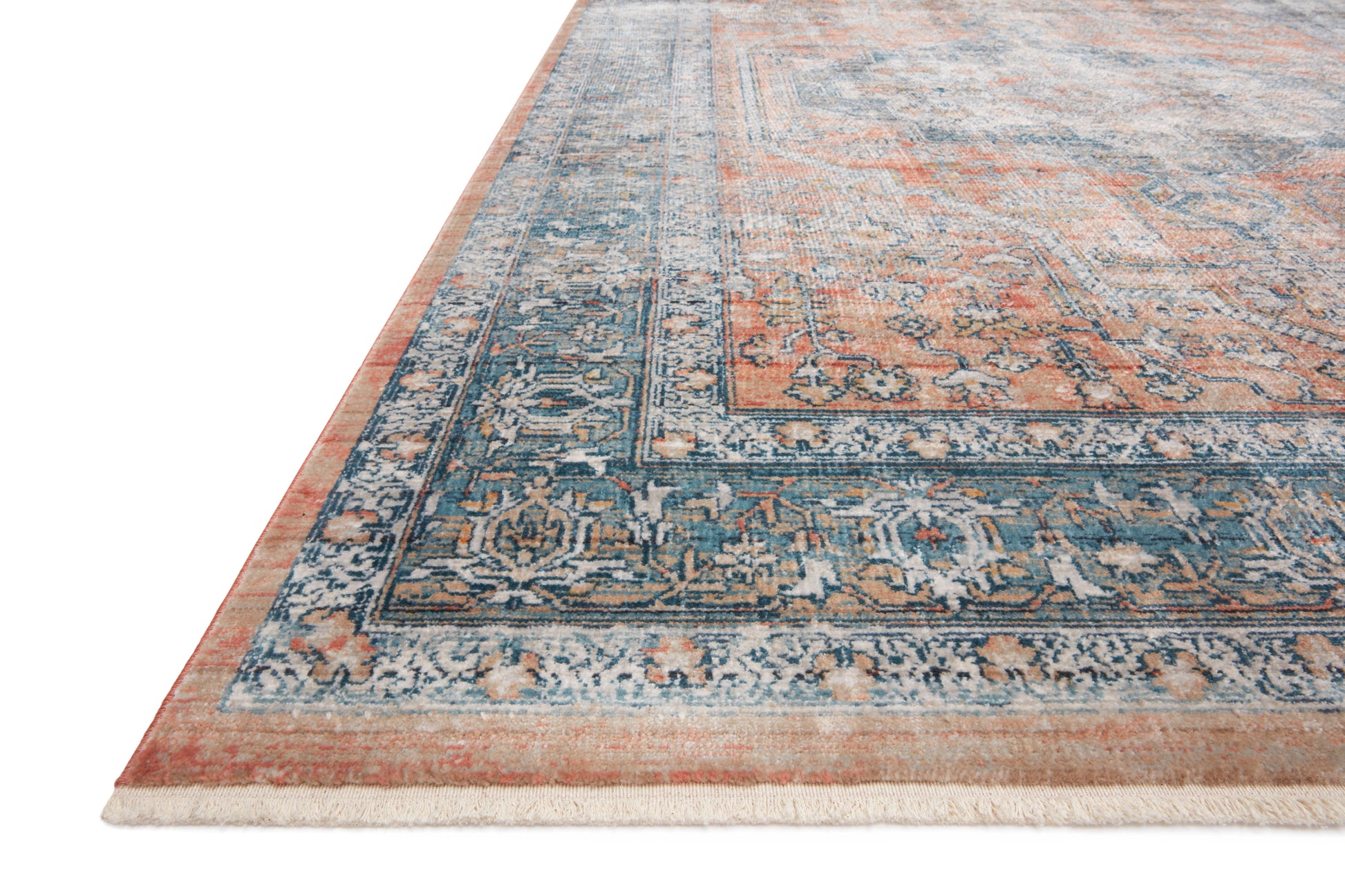 Magnolia Home Elise ELI-01 Coral Blue Traditional Power Loomed Rug