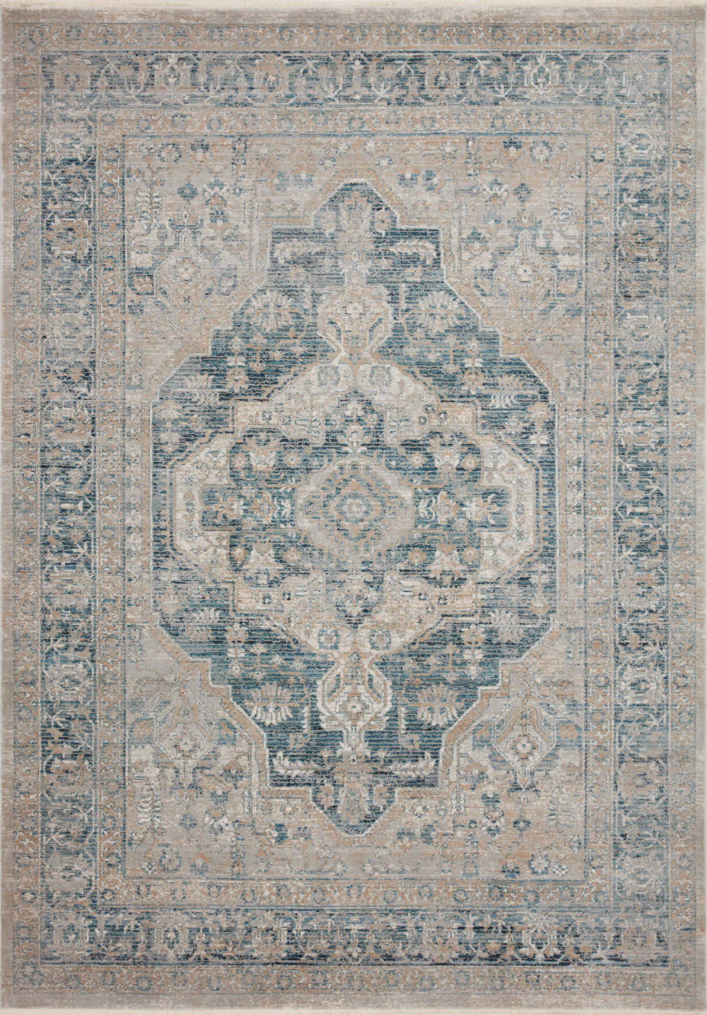 Magnolia Home Elise ELI-01 Neutral Blue Traditional Power Loomed Rug