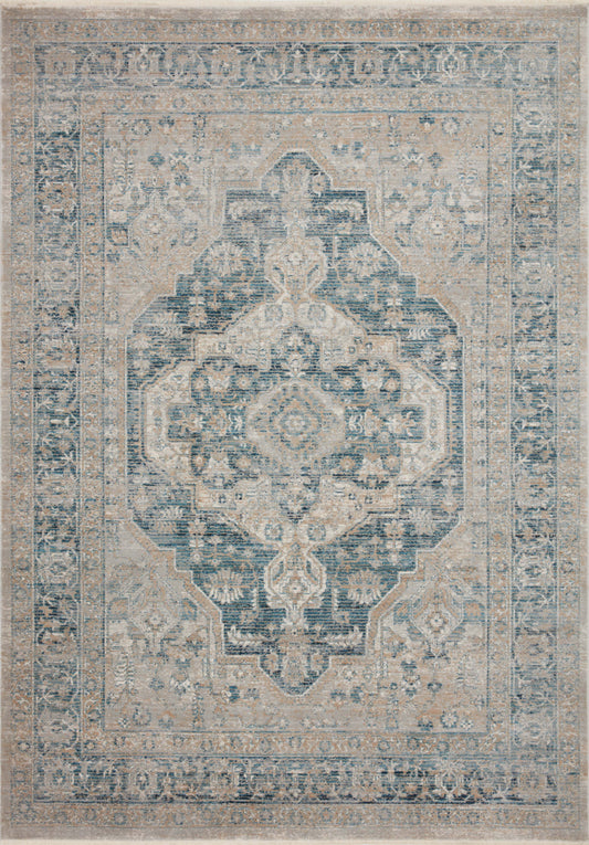 Magnolia Home Elise ELI-01 Neutral Blue Traditional Power Loomed Rug