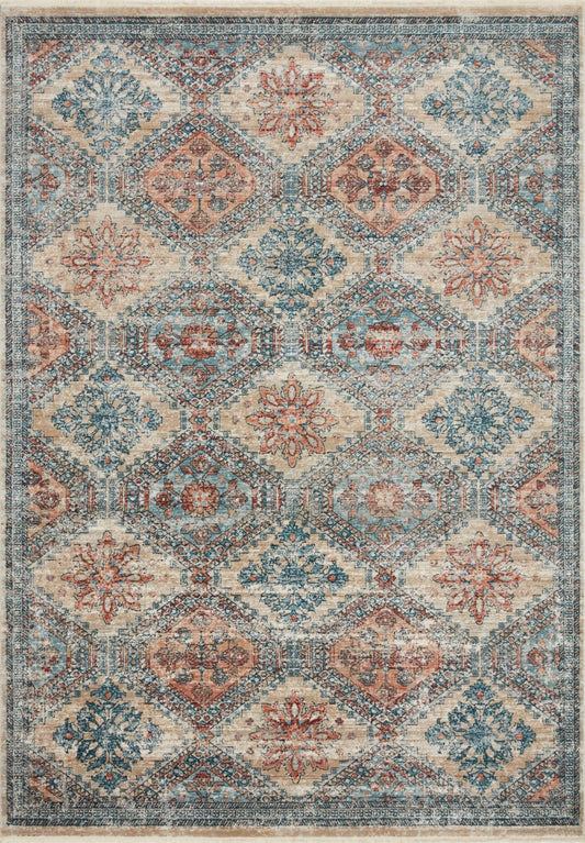 Magnolia Home Elise ELI-02 Multi Blue Traditional Power Loomed Rug