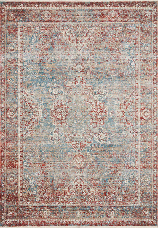 Magnolia Home Elise ELI-04 Sky Red Traditional Power Loomed Rug